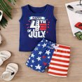 thumbnail image 2 of HCNTES Toddler Baby Boy 4th of July Outfit, American Flag Printed Tank Top & Shorts 2Pcs Set, Independence Day Casual Outfits 12M-6Y, 2 of 8
