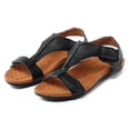 thumbnail image 6 of Yuanlong Womens Sandals Solid Sandals Hook & Loop Comfortable Walking Flat Casual Dressy Beach Sandals, 6 of 9