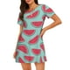 thumbnail image 1 of Fotbe Watermelon Bata de Dormir para Mujer con Estampado, Camisón de Algodón de Manga Corta, Ropa de Dormir Casual, 1 of 6