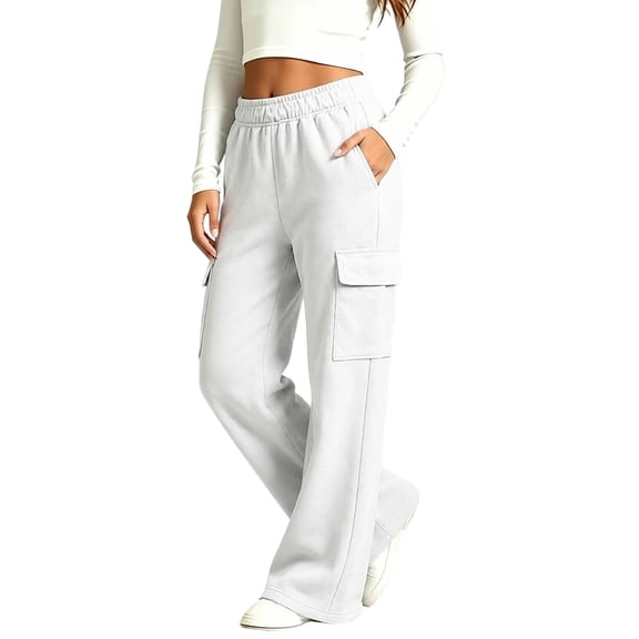 Plebaso Girls Boys Baggy Sweatpants Elastic Waist Joggers Wide Leg Open Bottom Athletic Cargo Pants for Kids