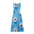 thumbnail image 3 of Robe Maxi pour Femmes Sans Manches à Col en V, Robe d'Été à Fleurs pour la Plage, Robe Décontractée Ample Bohème Longue, 3 of 4