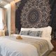 thumbnail image 3 of Tapiz de mandala negro para colgar en la pared tapiz psicodélico estético indio hippie bohemio decoración de pared arte bohemio decoración para dormitorio, sala de estar, dormitorio JAMW Sencillez, 3 of 5