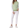 thumbnail image 2 of Suéter sin mangas de cuello redondo de houndstooth de INSPIRE CHIC para mujer, tejido, color verde L, 2 of 5