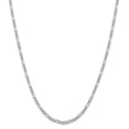 thumbnail image 4 of Sterling Silver 3mm Pavé Flat Figaro Chain Necklace Size 26, 4 of 4