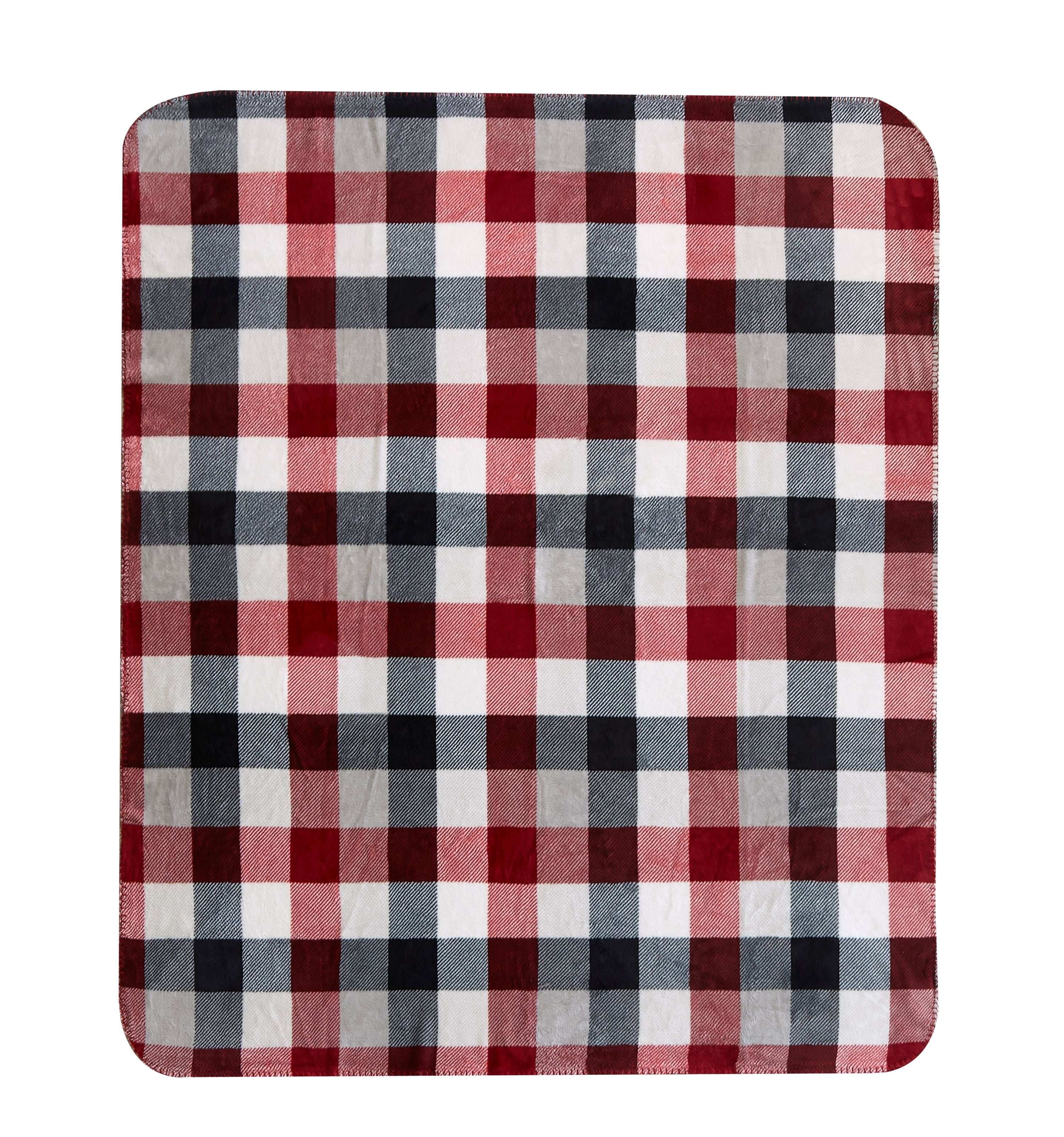 Mainstays Red Plaid Cozy Plush Throw Blanket 50" x 60"