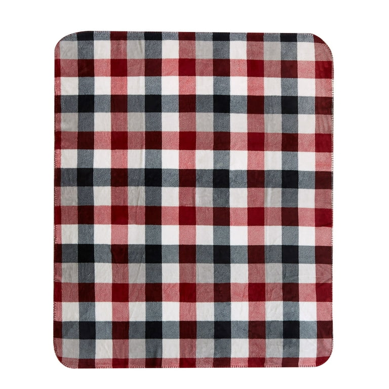 Mainstays Red Plaid Cozy Plush Throw Blanket 50 x 60 Walmart