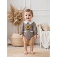 thumbnail image 5 of BemeyourBBs Girl Thanksgiving Long Sleeve Doll Collar Turkey Embroidery Romper, 5 of 9