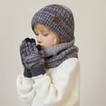 thumbnail image 6 of UFOUND 4 To 10 Years Old Children Hat Neck Gloves 3PCS Set Of Warm Winter Ear Protective And Warm Knitted Woolen Hat For Big Children, 6 of 7