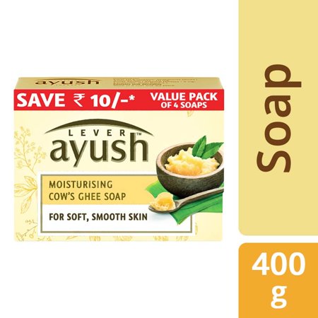 Lever Ayush Moisturising Cow's Ghee Soap, 100g (Pack of (Best Cow Ghee Brand In India)