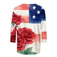 thumbnail image 4 of jjayotai 4th of July Shirts Women 3/4 Sleeve Crewneck Cute Shirts Casual Print Three Quarter Length T Shirt, 4 of 6