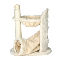 TRIXIE Baza Gandia Plush 26.8" Cat Tree with Sisal Scratching Post-Hammock & Tunnel, Cream