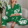 thumbnail image 4 of Wukai Snowflake Print Women's Pajama Set - Soft Long Sleeve Sleepwear for Comfort and Style-Medium, 4 of 9