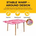 thumbnail image 4 of Pink Abstract Table Cloths for 5 Foot Rectangle Tables, Vintage Geometric Gradient Oil Painting Modern Patio Waterproof Elastic Fitted Tablecloths, Washable Rectangular Table Cover for Camping, 4 of 8