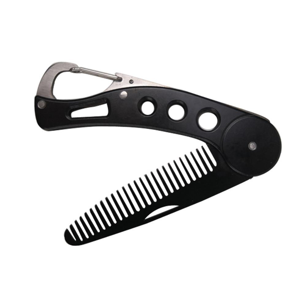 Stainless Steel Beard Folding Comb for Men Folding Comb with Bottle
