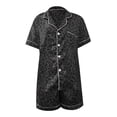 thumbnail image 3 of Gkeoshab Womens Pajama Sets Silk Pajamas for Men Womens Satin Printed Housewear Short Sleeved Lapel Silk Like Pajamas Womens Comfortable Multi Color Suit Sleepwear, 3 of 3