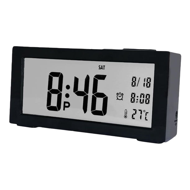 Reloj Digital, relojes de mesa de escritorio, decoración del hogar, despertador para niños y adultos, fácil manejo, pantalla grande, decoración de negro