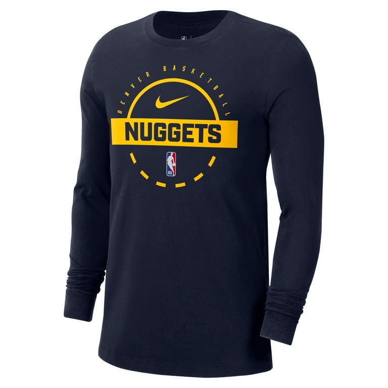 Men's Nike Navy Denver Nuggets Authentic Long Sleeve Practice T