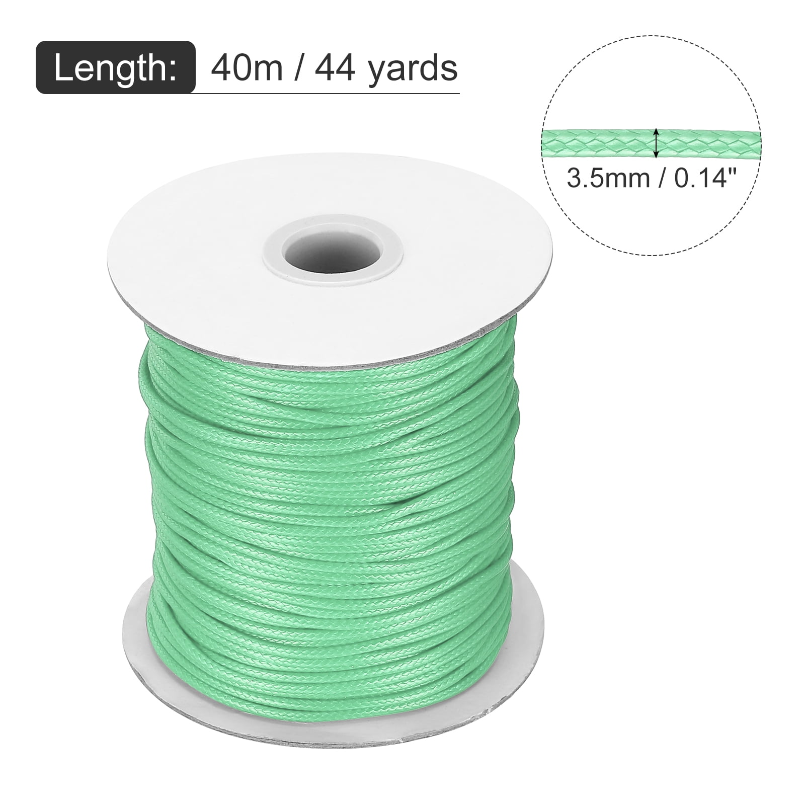 Waxed Cord 3.5mm Waxed Thread 44 Yard Wax String Leather Cord for Bracelet Making, Necklaces, Beading, Jewelry Making and DIY Crafts(Mint Green)
