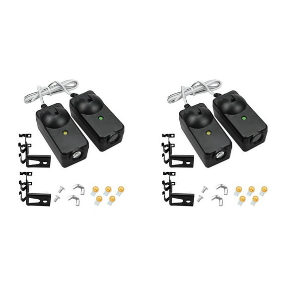 4Pcs Garage Door Opener Sensor Beam Eyes Fit for with Brackets