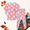 thumbnail image 2 of NOLDARES Boys Girls Halloween Pajamas Cute Pumpkin Print Pjs Cotton Kids Skeleton Sleepwear Clothes Sets Ghost Skull Holiday Sleepwear(Pink,6-7 Y), 2 of 8