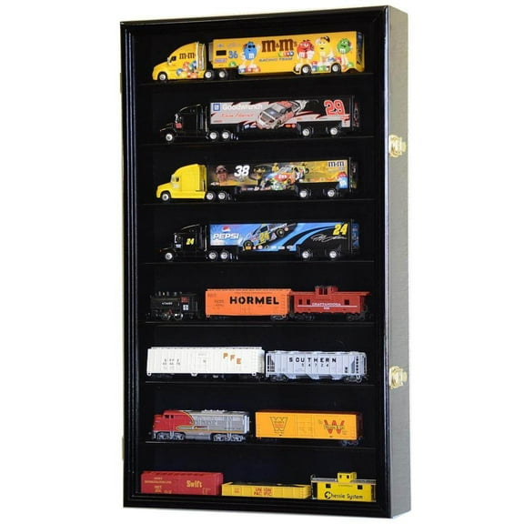 1/64 Diecast Trailer Rig Display Case Cabinet w/ UV Protection
