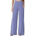 thumbnail image 4 of Sewkxo Women's Polka Dot Lounge Pants High Waist Loose Fit Wide Leg Casual Trousers with Pockets,Purple 2XL, 4 of 5