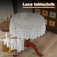 thumbnail image 4 of White Color Round Lace Table Cloth Stylish Tabletop Decorative Covering For Study Room Home, 4 of 5