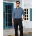 thumbnail image 5 of sogami Mens Dresses Shirt Formal Wrinkle Free Long Sleeve Gray Button Up shirt Casual Office, 5 of 7