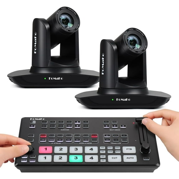 FoMaKo 20X AI Auto Tracking 1080P Camera Bundle(FMK12UH Pro(20x)-B X2 M1)