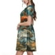 thumbnail image 2 of Easygdp Red Blue Dragon Battle Epic para Vestido Transpirable de Mujer, Vestido Suelto de Manga Corta con Pliegues y Bolsillos para el Verano, 2 of 6