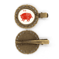 thumbnail image 1 of Année de Porc Animal Chine Zodiaque Rouge Coiffure Broche Cheveux Clip Barrette, 1 of 3