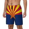 thumbnail image 5 of Mens Swim Trunks Arizona Flag Quick Dry Board Shorts with Compression Liner, 5 of 6