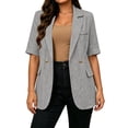 thumbnail image 2 of Hilenly Short Sleeve Blazers for Women Open Front Suit Jackets Lightweight Blazer for Work Casual, 2 of 8