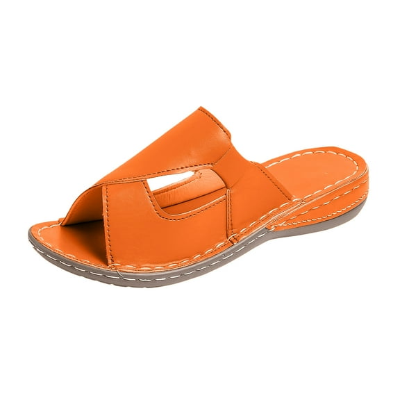 Hvyesh Women Orthopedic Sandals with Arch Support 2025 Open Toe Slip-on Thick Bottom Orthotic Sandal Walking Shoes Casual Outdoor Walking Heighten Slippers