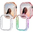 thumbnail image 1 of 4 Pack Compatible with Apple Watch 38mm Case Cover,Crystal Bling Case Diamond Protective Face Cover Protector Sparkling Frame Covers Bumper for iWatch Series 7 6 5 4 3 2 1 SE Women Girls, 1 of 5