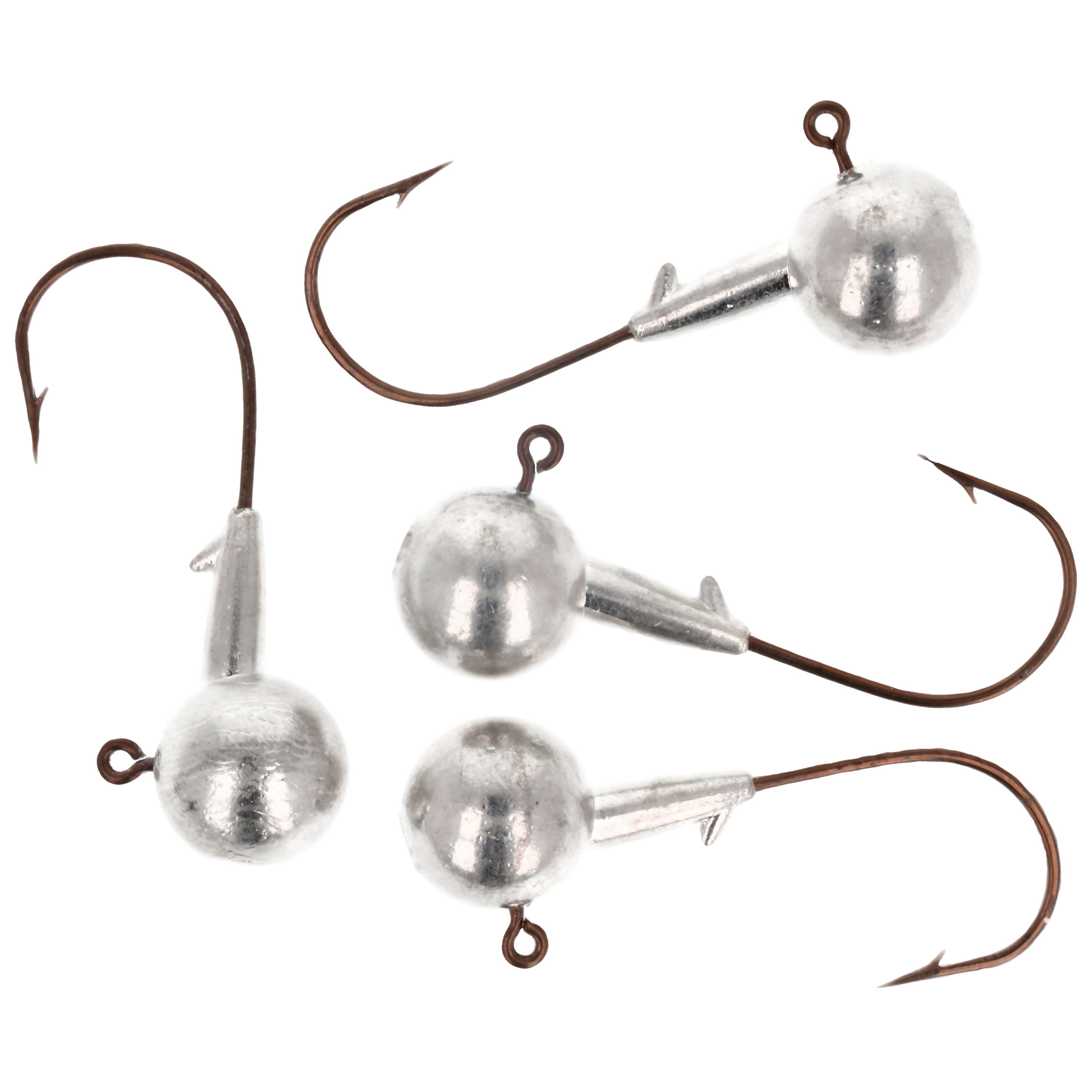 Eagle Claw Tin Ball Head Jig - 4 pack - 1/4 oz - Unpainted
