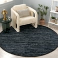 thumbnail image 2 of SAFAVIEH Rag Rug Lacework Distressed Area Rug, Navy/Black, 6' x 6' Round, 2 of 10