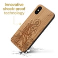 thumbnail image 3 of Case Yard Wooden Case Outside Soft TPU Silicone, Slim Fit Shockproof Wood Protective Phone Cover for Girls Boys Men and Women, Supports Wireless Charging St. Jude Design case for iPhone-XS-Max, 3 of 7