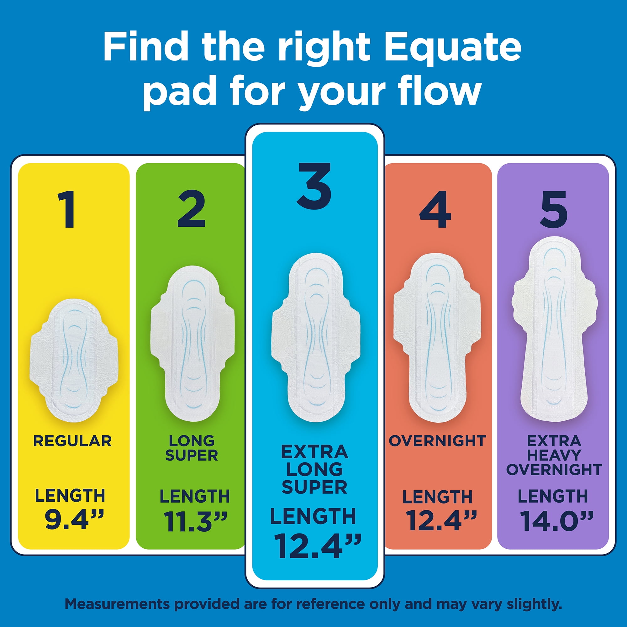 Equate Ultra Thin Pads with Flexi-Wings, Extra Long Super Absorbency, Size 3, 28 Count