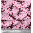 thumbnail image 1 of Soimoi Rayon Fabric Dot & Lobster Ocean Decor Fabric Printed Yard 42 Inch Wide, 1 of 3