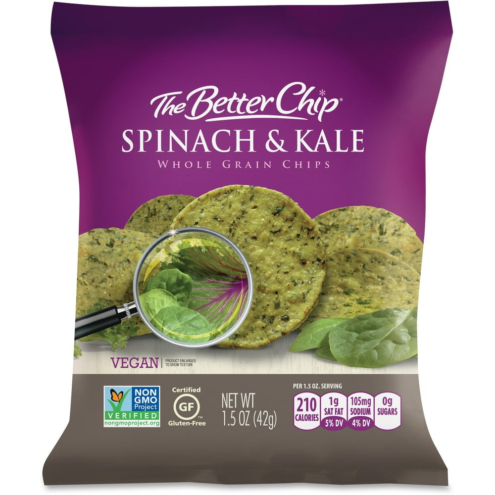 The Better Chip Whole Grain Chips Spinach and Kale Case of 27 1.5 oz.