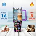 thumbnail image 4 of 40oz Hallucinogenic Trippy Fantastic Mushrooms Stainless Steel Flip Straw Tumbler Spill Proof Travel Cup Double Wall Vacuum Insulated Coffee Mug with Top Handle, 4 of 6