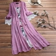 thumbnail image 2 of Dnzceghtig Qertyioot Vestido Boho de Manga 3/4 de Dos Piezas con Estampado de Flores y Cuello Redondo Vintage para Mujer L, 2 of 4