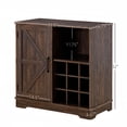 thumbnail image 4 of Farmhouse Coffee Bar Cabinet Bar Cabinet with Wine Rack Barn Door Buffet Sideboard Cabinet,  Adjustable Storage Shelves, Living Room, Dining Room 31.5*15.75*31.5Gray Wash, 4 of 10