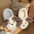 thumbnail image 3 of NEW Cute Long Ear Dog Slippers Women Fluffy Furry Slippers Platform Thick Sole Shoes Winter Kawaii Memory Foam Home Slides (dog shoes,size36-37 fit 35-36), 3 of 8