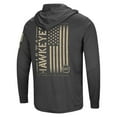 thumbnail image 3 of Men's Colosseum Heather Black Iowa Hawkeyes Team OHT Military Appreciation Long Sleeve Hoodie T-Shirt, 3 of 4