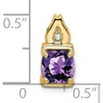 thumbnail image 3 of 14K Yellow Gold Amethyst And Diamond Pendant (Width 6) (Length 13.2) - Jbsp, 3 of 5