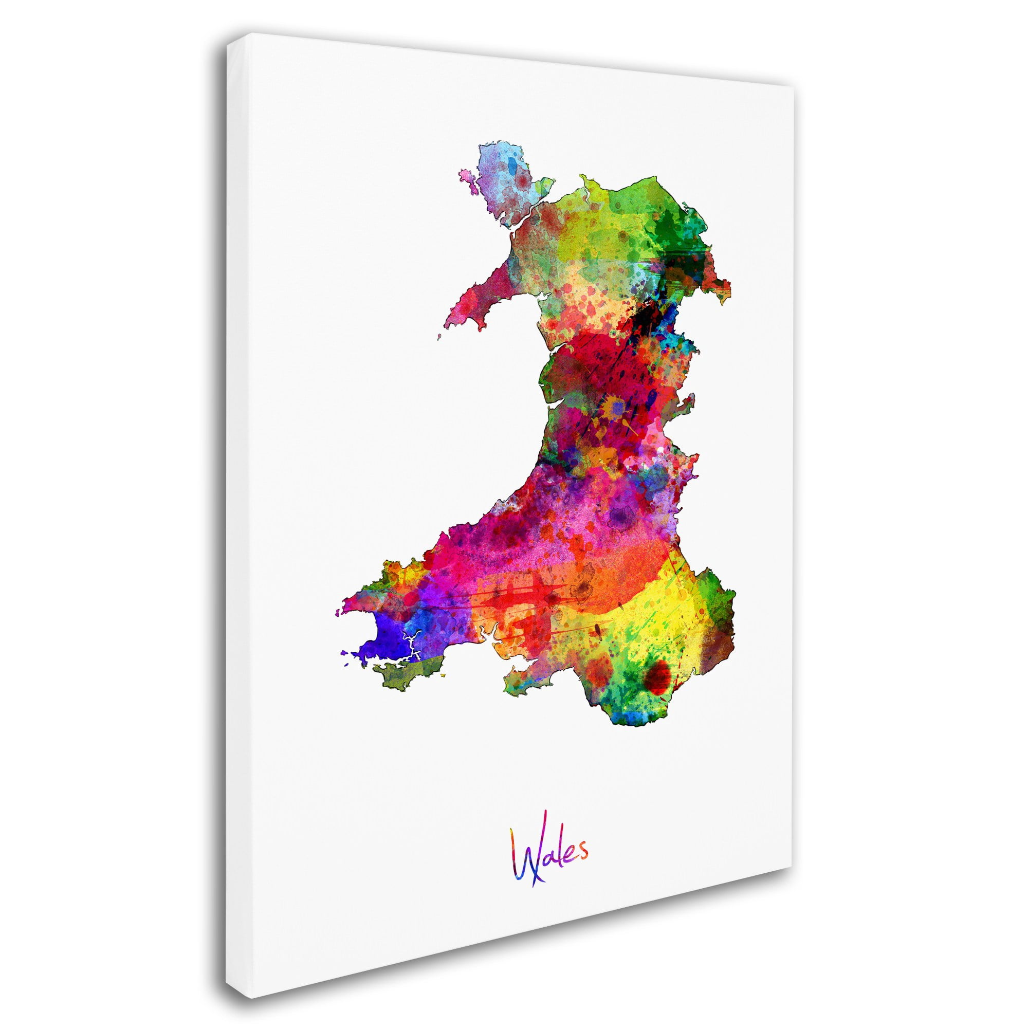 Trademark Fine Art "Wales Watercolor Map" Canvas Art by Michael Tompsett