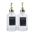 thumbnail image 4 of 2 dispensadores de jarabe de café, de vidrio transparente, con bomba, accesorio de barra con 9 etiquetas, embudo de silicona dorado, 500 ml, 4 of 14