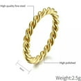 thumbnail image 5 of 3mm Twisted Rope Tail Steel Ring Silver/Gold/Black Wedding Band Men's Size 7-12, 5 of 8